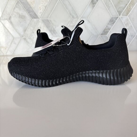 8.5 Charlize Black Textile Padded Sole Slip On Lace Decor Pull Low Top Sneaker - Picture 8 of 14